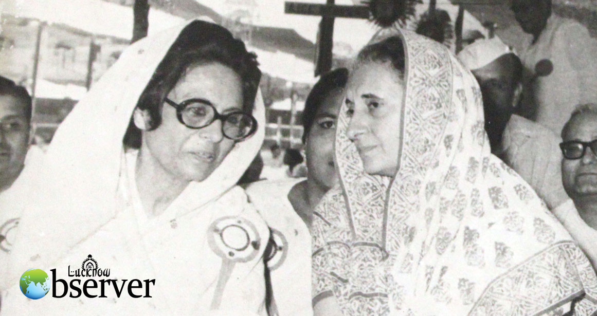 Hamida Habibullah with Indira Gandhi