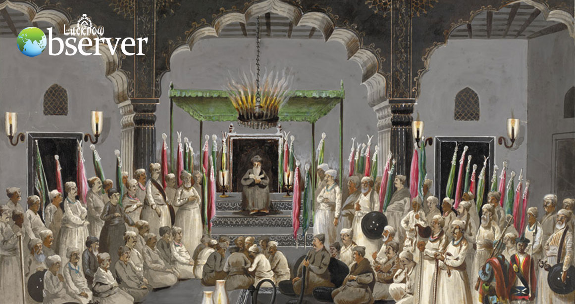 Rare Sketch of Majlis During Nawabi Era