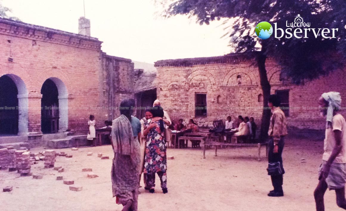 Long lost cousins Urfi and Farida meet at Sanjay Gandhi School, Rudauli, 1992