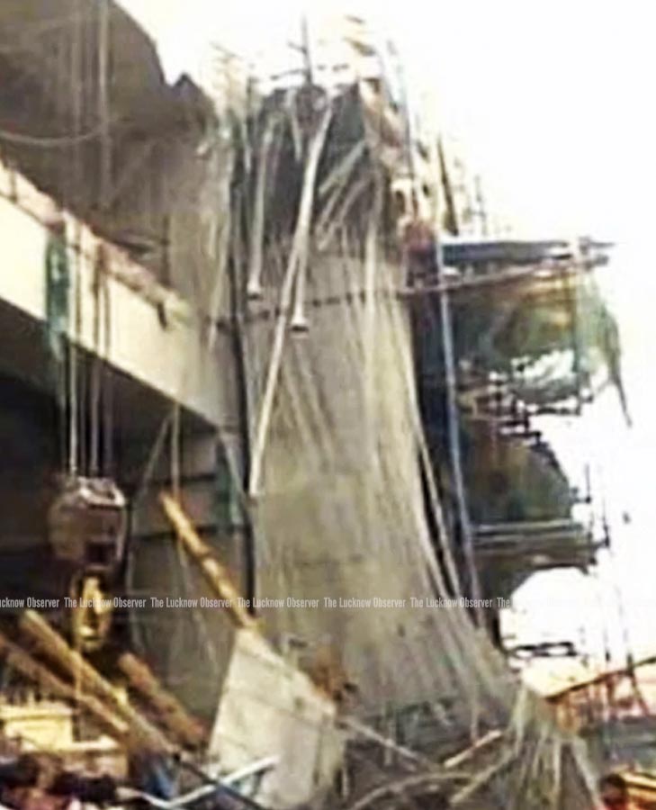 Metro project shuttering collapses during construction